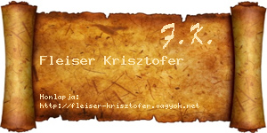Fleiser Krisztofer névjegykártya
